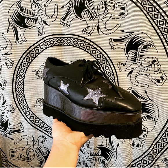 Stella McCartney Shoes - Stella McCartney Black Elyse Star Shoes